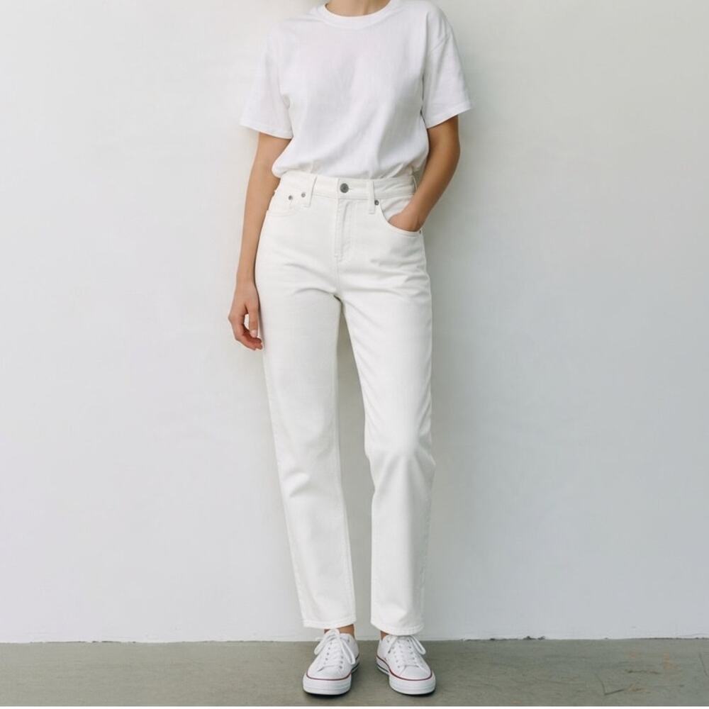 J. Crew Vintage Slim Straight Corduroy Pants Women's Sz 27 White Cotton Blend